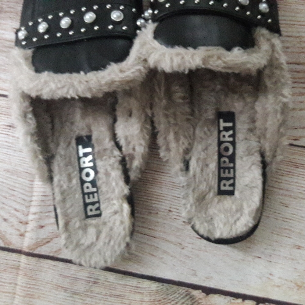 Report faux fur lined jewel embellished mules - Picture 4 of 8